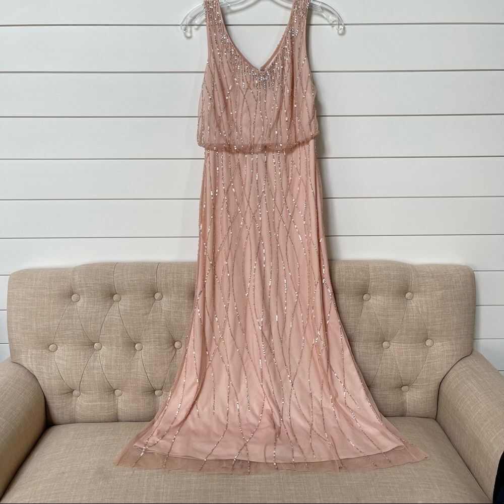Adrianna Papell Bead & Sequin Maxi Dress